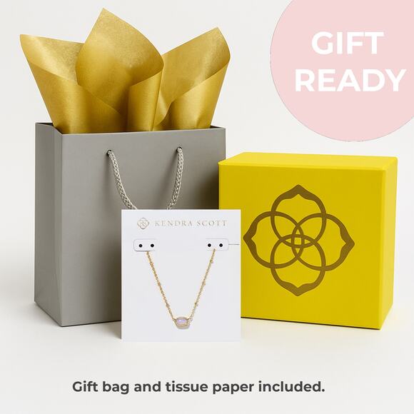 NEW Kendra Scott Mini Elisa Necklace Pink Opalite 🎁 Gift Ready w/ Bag & Tissue - Picture 1 of 4